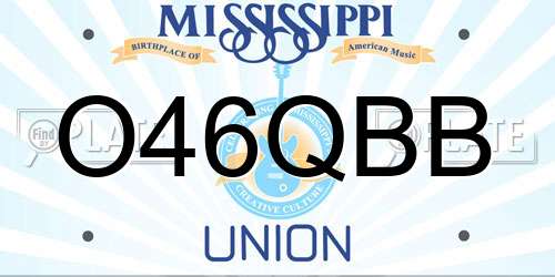 O46QBB Mississippi License Plate