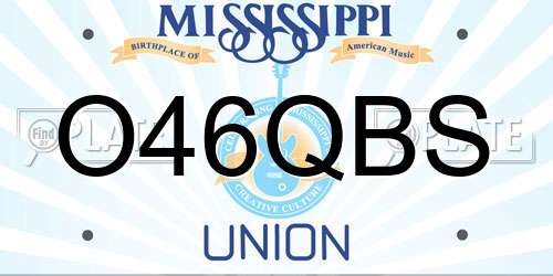 O46QBS Mississippi License Plate