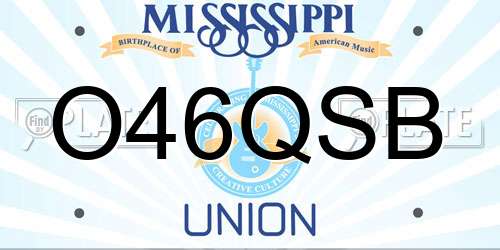 O46QSB Mississippi License Plate