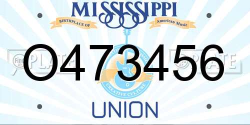 O473456 Mississippi License Plate