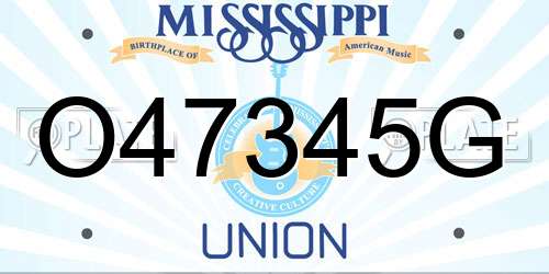 O47345G Mississippi License Plate