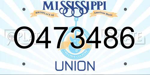 O473486 Mississippi License Plate