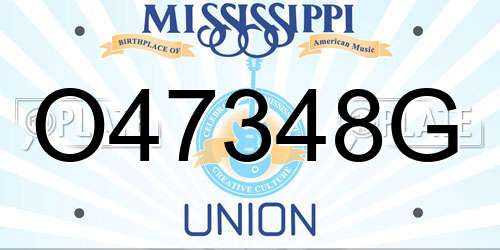 O47348G Mississippi License Plate
