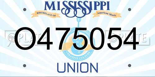 O475054 Mississippi License Plate