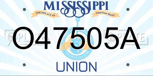 O47505A Mississippi License Plate