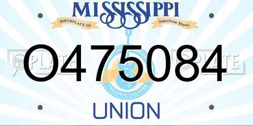 O475084 Mississippi License Plate