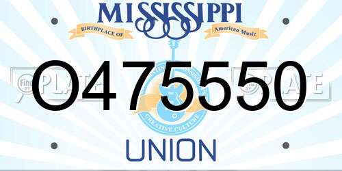 O475550 Mississippi License Plate