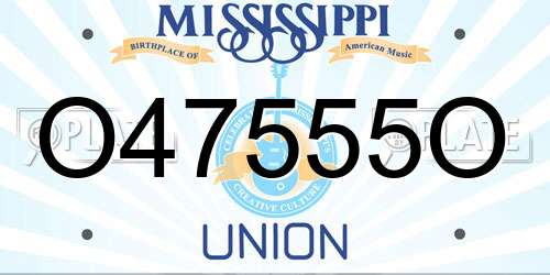 O47555O Mississippi License Plate