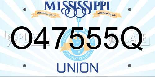 O47555Q Mississippi License Plate