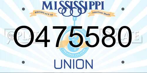 O475580 Mississippi License Plate