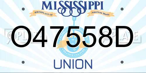O47558D Mississippi License Plate