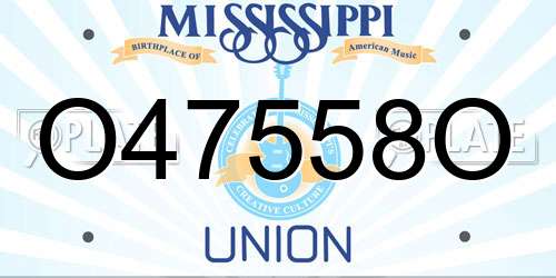 O47558O Mississippi License Plate