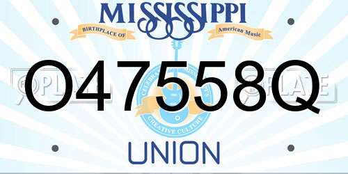 O47558Q Mississippi License Plate