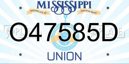 O47585D Mississippi License Plate