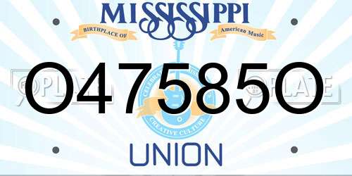 O47585O Mississippi License Plate