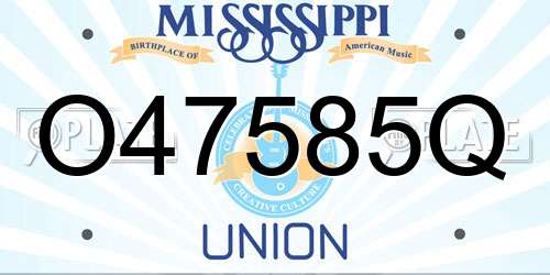 O47585Q Mississippi License Plate