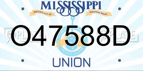 O47588D Mississippi License Plate