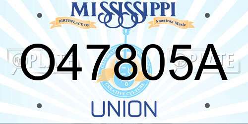 O47805A Mississippi License Plate