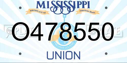 O478550 Mississippi License Plate