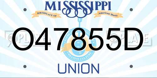 O47855D Mississippi License Plate