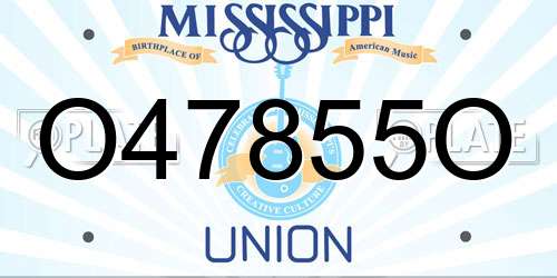 O47855O Mississippi License Plate