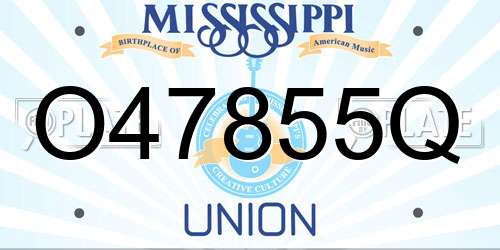 O47855Q Mississippi License Plate