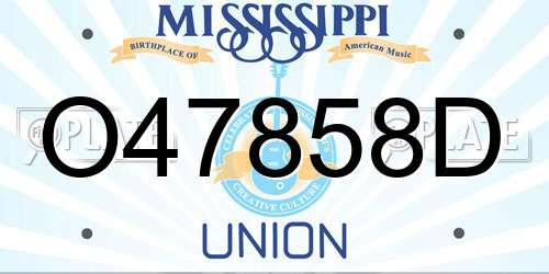 O47858D Mississippi License Plate