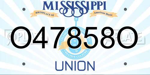 O47858O Mississippi License Plate