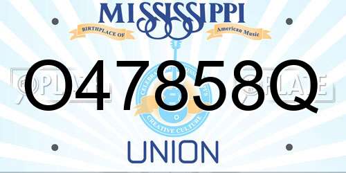 O47858Q Mississippi License Plate