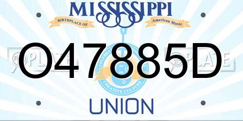 O47885D Mississippi License Plate