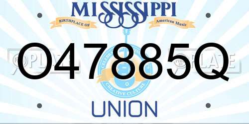 O47885Q Mississippi License Plate