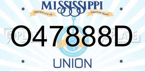 O47888D Mississippi License Plate
