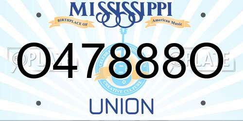 O47888O Mississippi License Plate