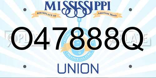 O47888Q Mississippi License Plate
