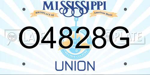 O4828G Mississippi License Plate