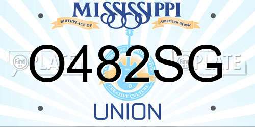 O482SG Mississippi License Plate