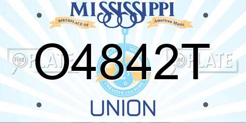 O4842T Mississippi License Plate