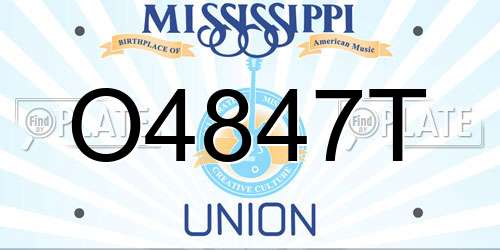 O4847T Mississippi License Plate