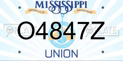 O4847Z Mississippi License Plate