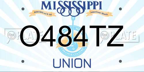 O484TZ Mississippi License Plate