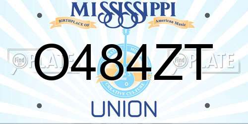 O484ZT Mississippi License Plate