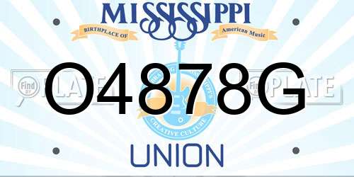 O4878G Mississippi License Plate