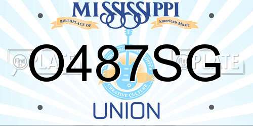O487SG Mississippi License Plate