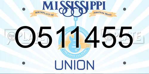 O511455 Mississippi License Plate