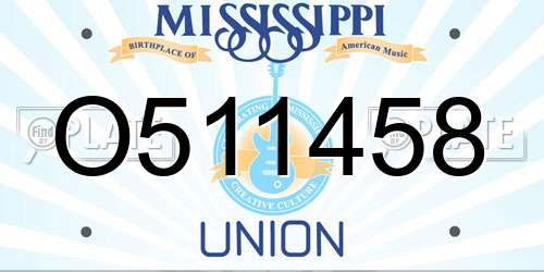 O511458 Mississippi License Plate