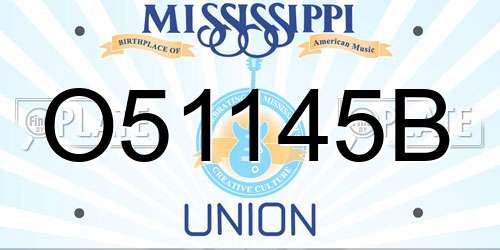 O51145B Mississippi License Plate