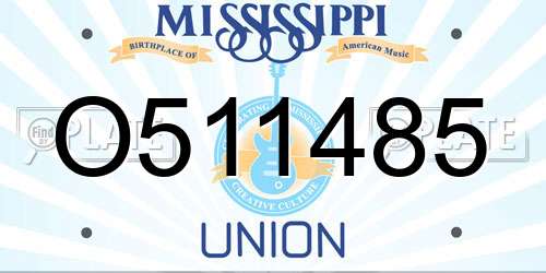 O511485 Mississippi License Plate