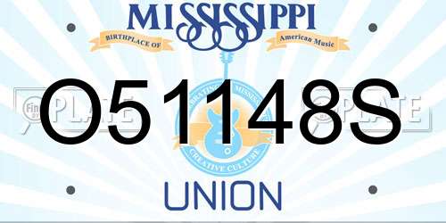 O51148S Mississippi License Plate