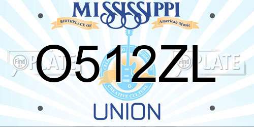 O512ZL Mississippi License Plate