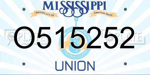 O515252 Mississippi License Plate